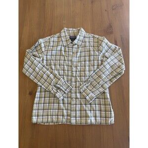 Patagonia Flannel 100% Organic Cotton Plaid Button Down Shirt Women's S Green